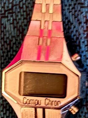 Campus Circus Pink and Gold Digital Bracelet Watch